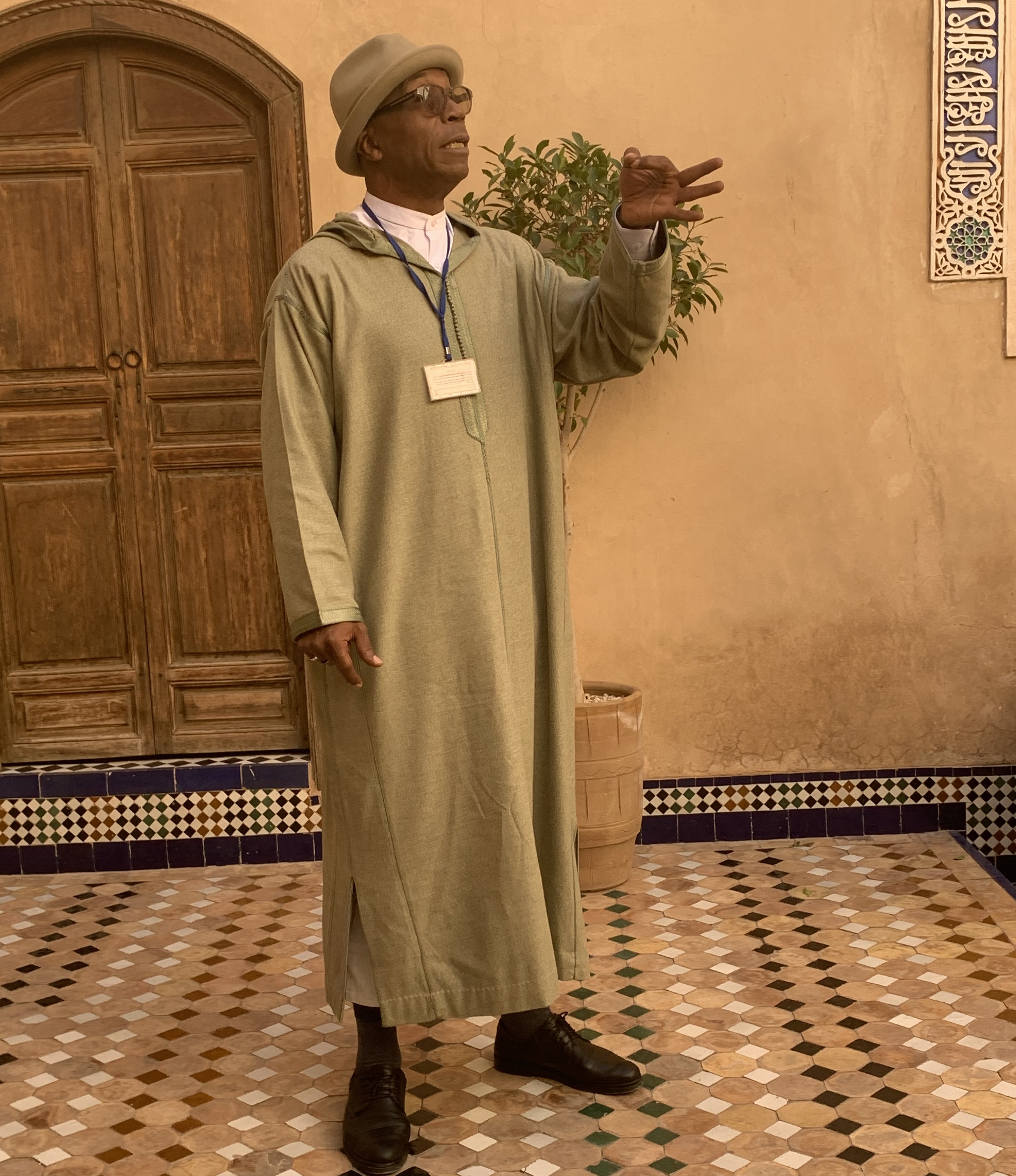 Driss as a professional guide in traditional Moroccan setting
